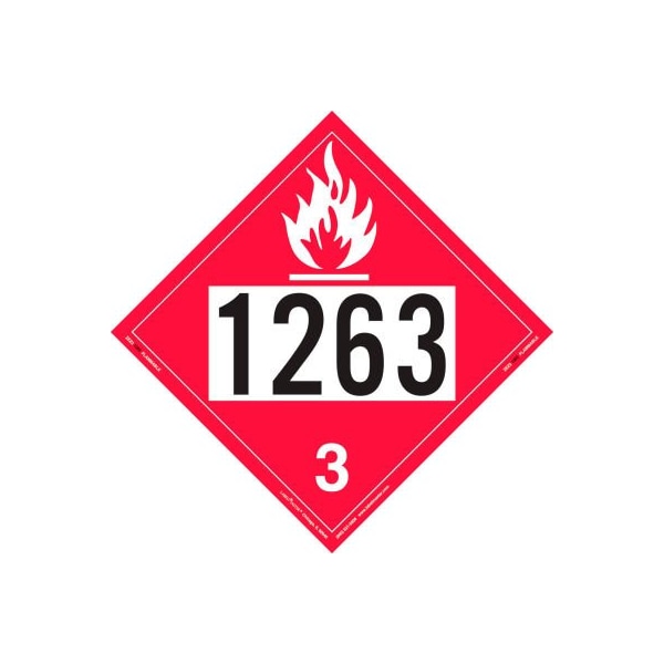 American Labelmark Co LabelMaster ZEZ21263 Flammable Liquid Placard, UN 1263, Removable Vinyl, 25/Pack ZEZ21263 - main
